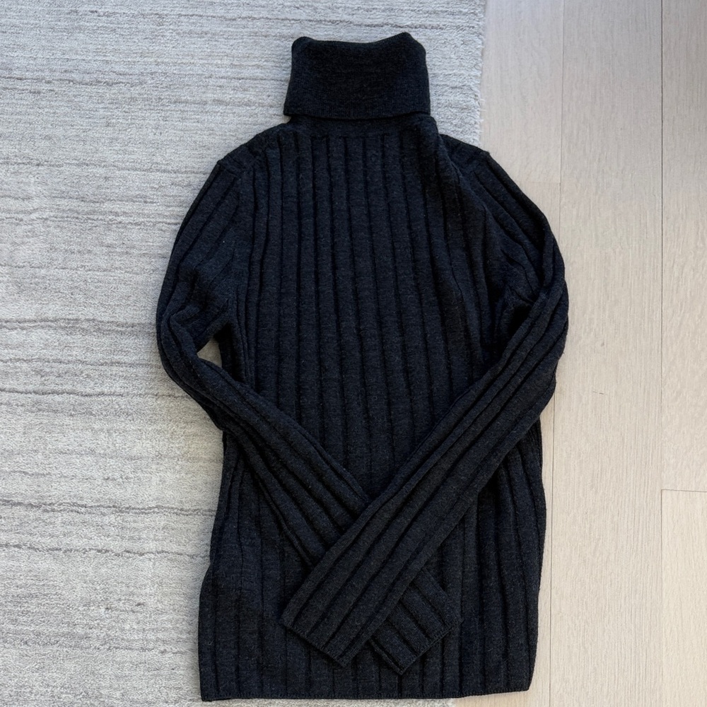 Banana Republic Black Ribbed Turtleneck Sweater